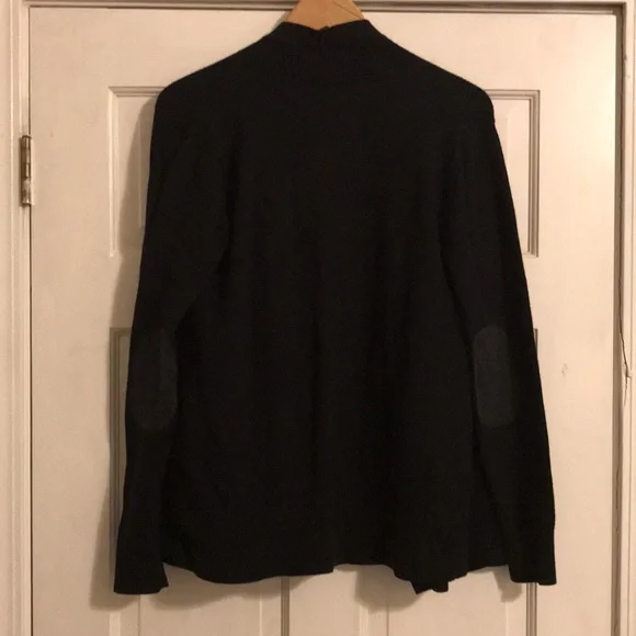 Stylus Women's XL Black Open Cardigan Elbow Patch Jacket Cotton Modal Soft Knit - Picture 12 of 16